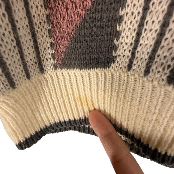 VTG Grandpa Sweater Hennessy Mens SIZE XL Geometric Biggie Van Heusen 90s 80s - Picture 7 of 11